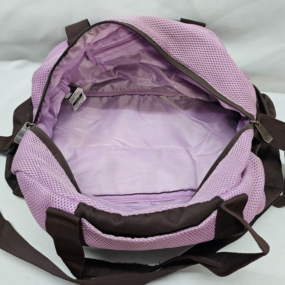 Puma Mesh Duffel Bag Purple Gym Pockets Shoulder Strap Handle - Picture 5 of 13